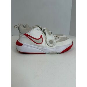 Nike Team Hustle D 11 GS White University Red Basketball Shoes DV8996-102 6Y